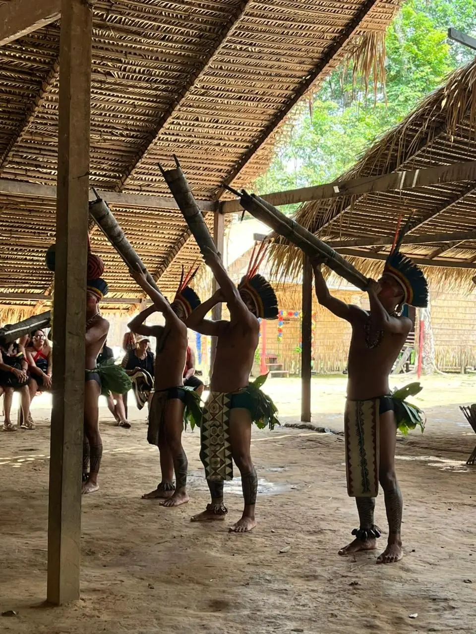 Indigenous village ceremony on the Pink River Dolphins & Indigenous Village day tour